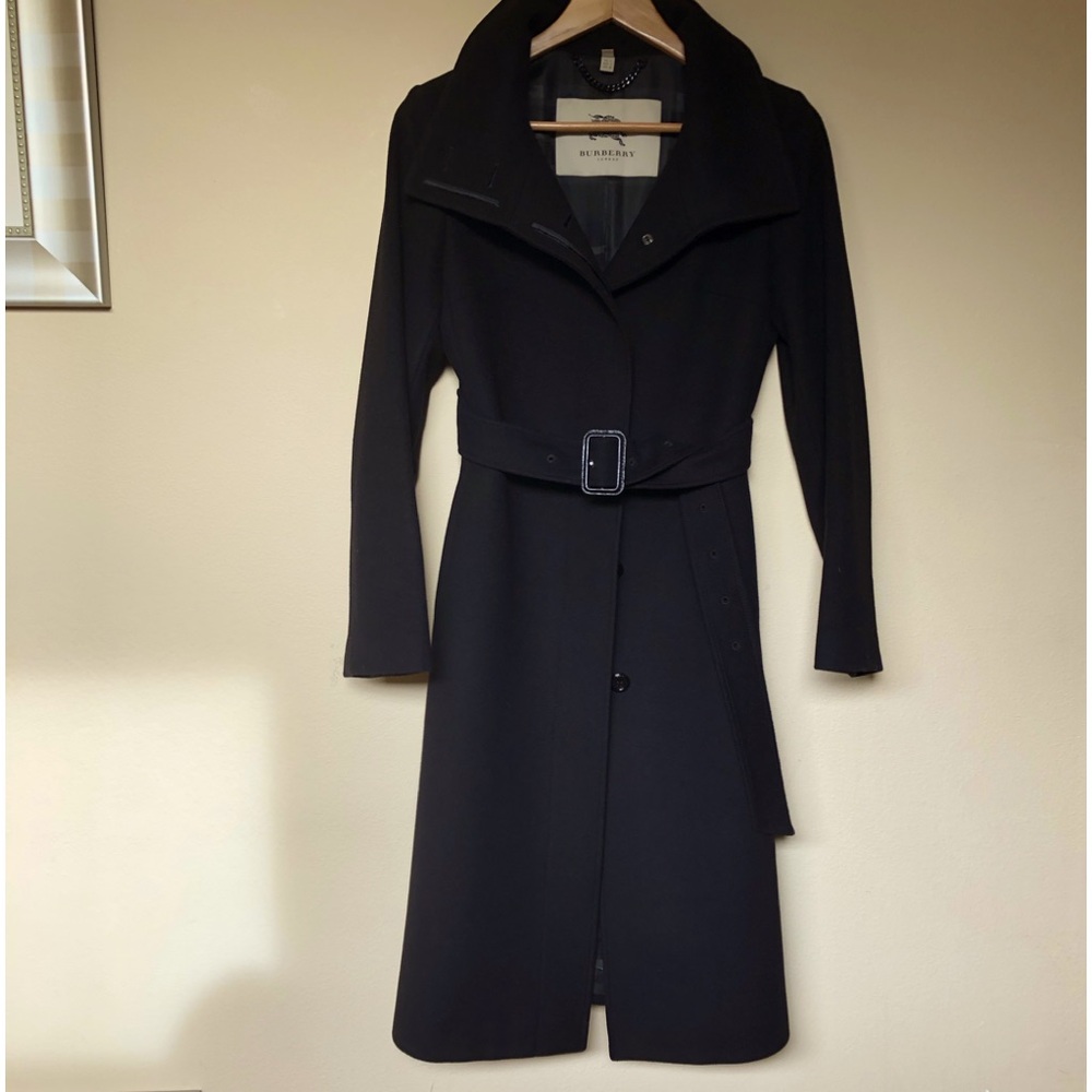 Burberry Black Classic Coat Size 2